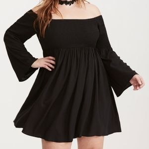 NWT Torrid Black Bell Sleeve Dress
